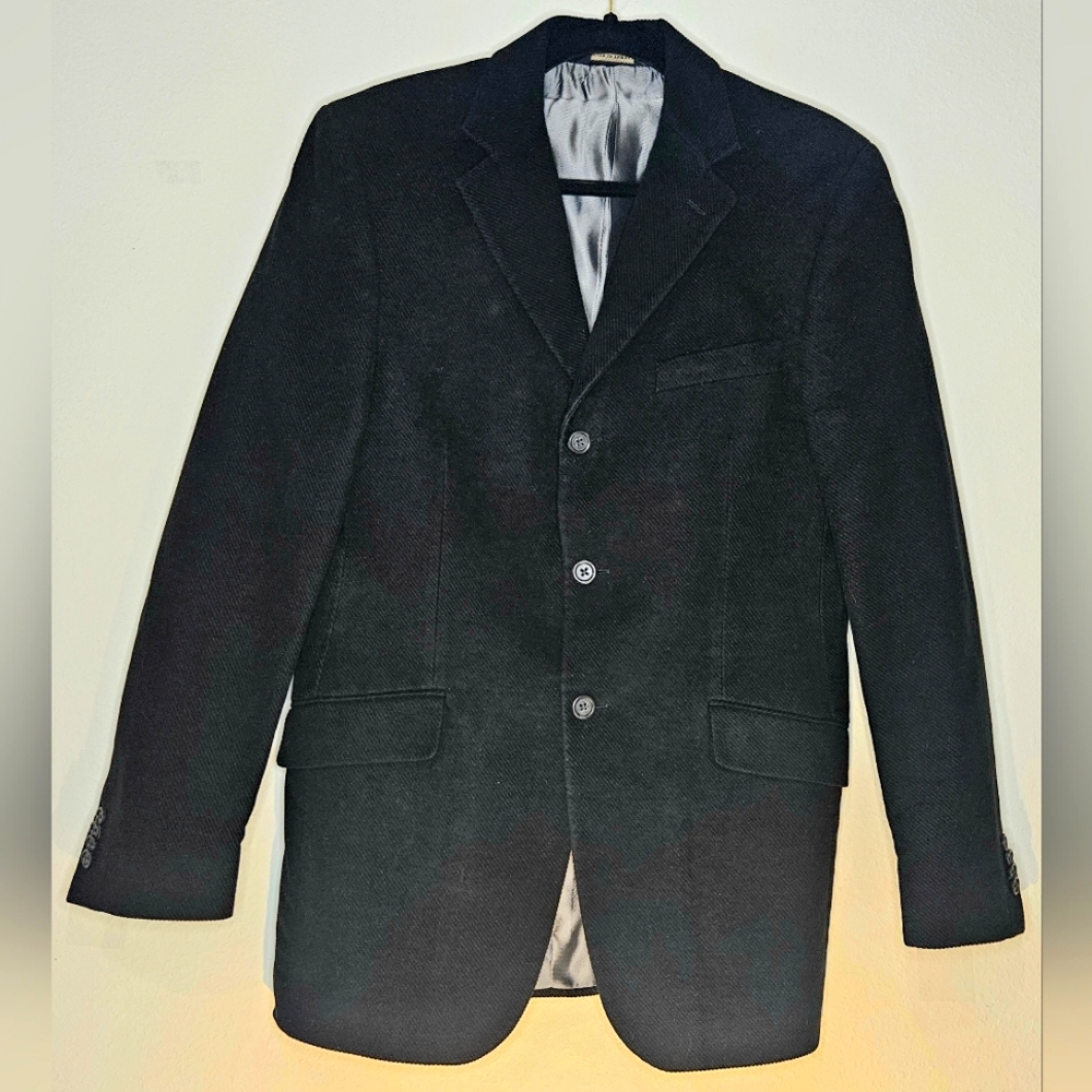 BananaRepublic Mens Corduroy Sport Blazer Jacket 38R Black Preppy Academia Event